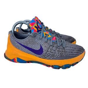 Nike Kevin Durant KD 8 Prince George Sneaker Shoes Youth 6.5‎ Y Gray Low Top